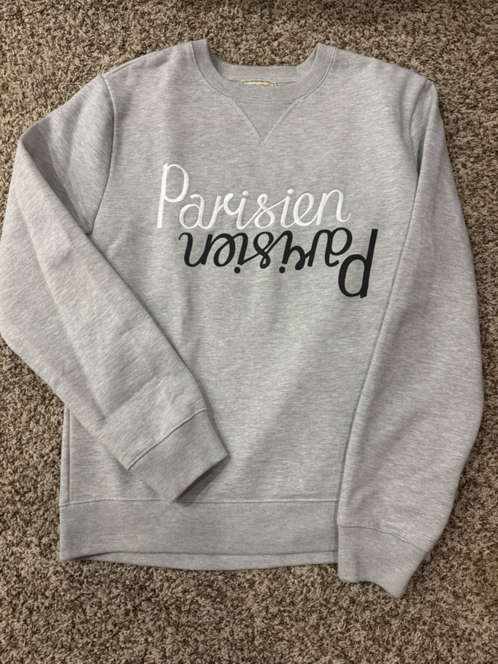 MAISON KITSUNÉ Light Gray Crewneck Sweatshirt